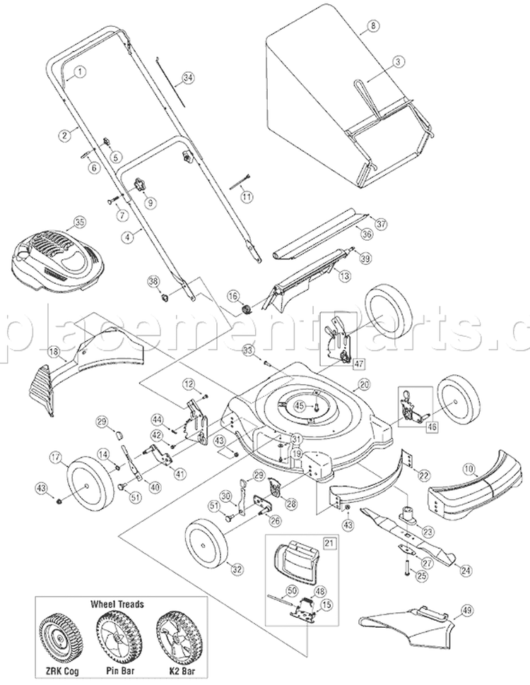 Page A Diagram and Parts List for 11B-439Q755 2007 Yard Man Lawn Mower